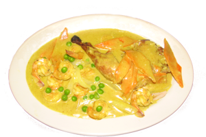 Order Crispy Curry Chicken & Shrimp. food online from Sabor Latino store, The Bronx on bringmethat.com